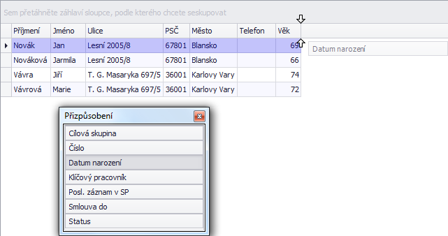 Přidávání sloupce