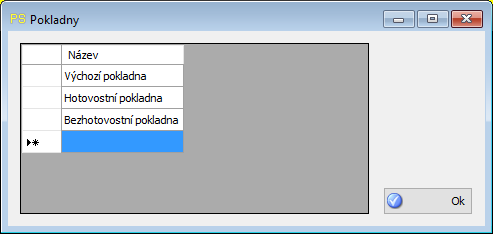 Číselník pokladen