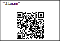 Příklad záznamového QR kódu.