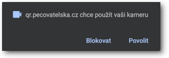 Dotaz pro povolení kamery.