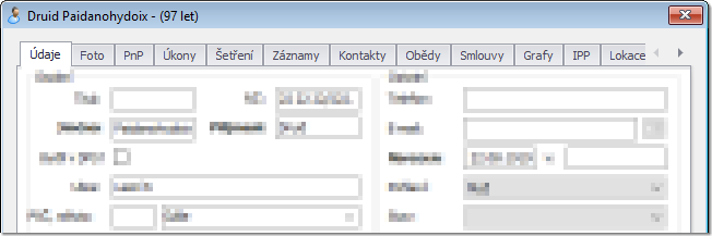 Formulář - karta klienta
